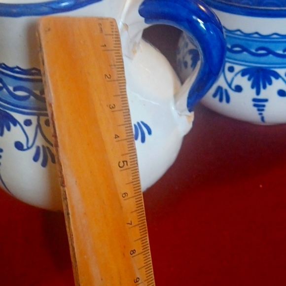 Beautiful Vintage 15 pc cobalt blue and white teapot set - Picture 10 of 11